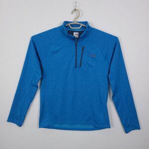 The North Face Canyonlands Pullover Sweater Mens Blue 1/4 Zip Large Flash dry